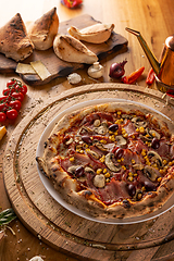 Image showing Pizza Capriciosa on a plate