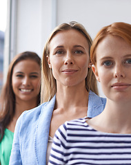 Image showing Corporate, teamwork and portrait of business women in office for collaboration, partnership and working together. Professional, workers and face of people with confidence for career, company and job