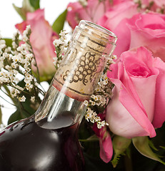 Image showing Champagne and Roses