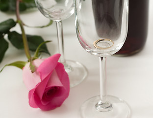 Image showing Ring In Wine Glass