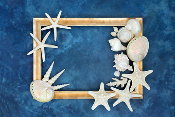 Image showing Seashell Abstract Decorative Gold Frame