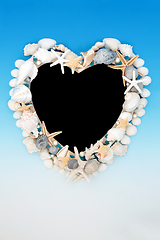 Image showing Seashell Abstract Decorative Heart Shape Frame