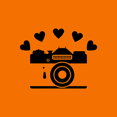 Image showing Camera With Hearts Icon