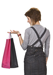 Image showing Woman with shopping bags