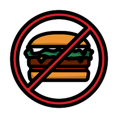 Image showing Icon Of Prohibited Hamburger