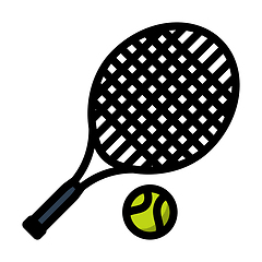 Image showing Icon Of Tennis Rocket And Ball