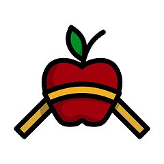 Image showing Icon Of Apple With Measure Tape