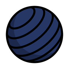 Image showing Icon Of Fitness Rubber Ball