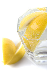 Image showing soda water and lemon slices