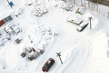 Image showing top view of construction site in winter