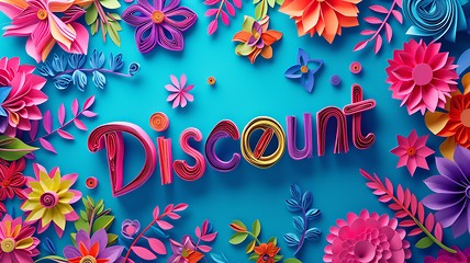 Image showing Quilling Paper Art Discount concept creative horizontal art poster.