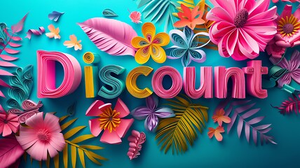 Image showing Quilling Paper Art Discount concept creative horizontal art poster.