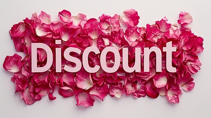 Image showing The word Discount created in Rose Petal Letters.