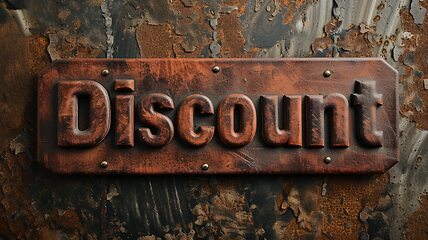 Image showing Rustic Leather Discount concept creative horizontal art poster.