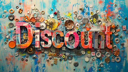 Image showing Scrapbooking Discount concept creative horizontal art poster.