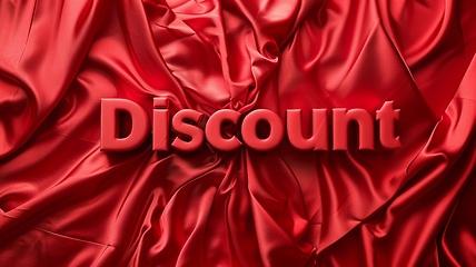 Image showing Satin Discount concept creative horizontal art poster.