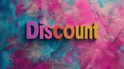 Image showing Shiny Surface Discount concept creative horizontal art poster.