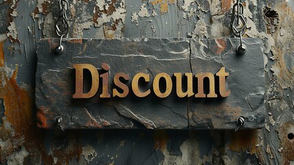 Image showing Slate Stone Discount concept creative horizontal art poster.