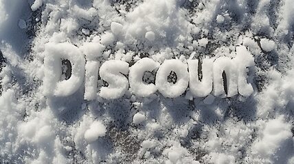 Image showing Snow Discount concept creative horizontal art poster.