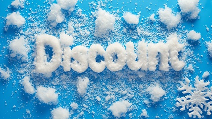 Image showing Snow Discount concept creative horizontal art poster.