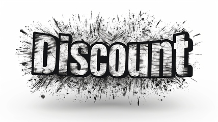 Image showing The word Discount created in Stippling.