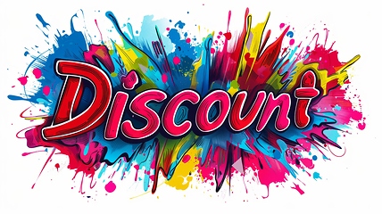 Image showing The word Discount created in Surrealistic Drawing.
