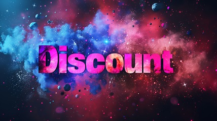 Image showing Universe Discount concept creative horizontal art poster.