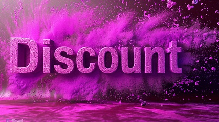 Image showing Violet Discount concept creative horizontal art poster.