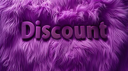 Image showing Violet Fur Discount concept creative horizontal art poster.