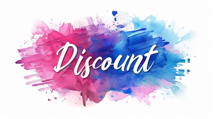 Image showing The word Discount created in Watercolor Calligraphy.