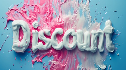 Image showing White Slime Discount concept creative horizontal art poster.