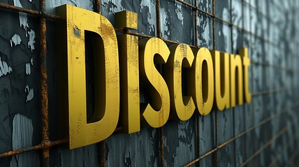 Image showing Yellow Discount concept creative horizontal art poster.