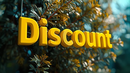 Image showing Yellow Discount concept creative horizontal art poster.