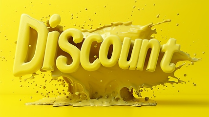 Image showing Yellow Slime Discount concept creative horizontal art poster.