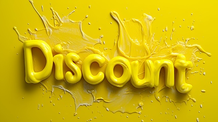 Image showing Yellow Slime Discount concept creative horizontal art poster.