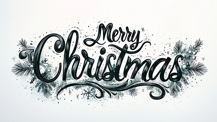 Image showing Words Merry Christmas created in Copperplate Calligraphy.