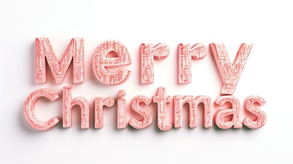 Image showing Words Merry Christmas created in Coral Letters.
