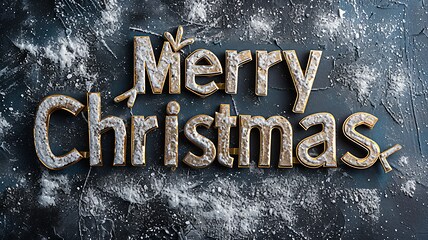 Image showing Carbon Merry Christmas concept creative horizontal art poster.