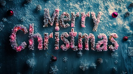 Image showing Christmas Merry Christmas concept creative horizontal art poster.