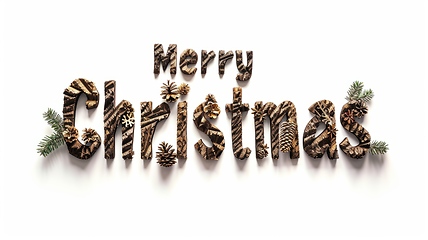 Image showing Words Merry Christmas created in Clove Typography.