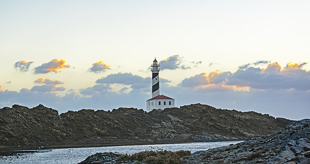 Image showing Sunrise on Lighthouse Cap de Favatrix 