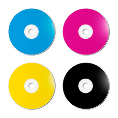 Image showing CMYK CD - DVD set on white background