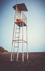 Image showing Lifeguard tower chair in Fogo Island, Cape Verde