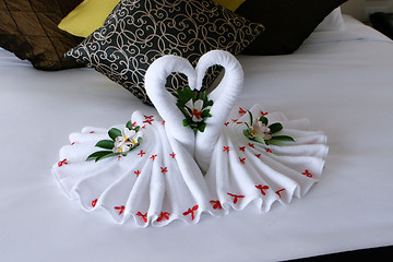 Image showing Swan towels