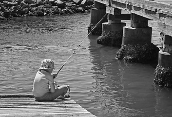 Image showing girl fishing