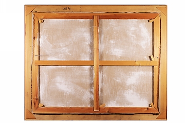 Image showing painting on canvas on a frame on the opposite side