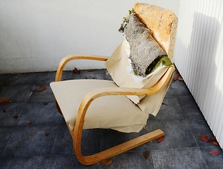 Image showing  old chair with removed trim