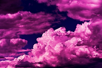 Image showing dramatic purple clouds 