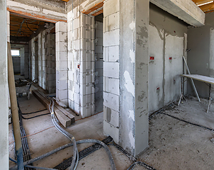 Image showing Unfinished basement room under construction