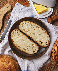 Image showing Fresh sourdough bread slices